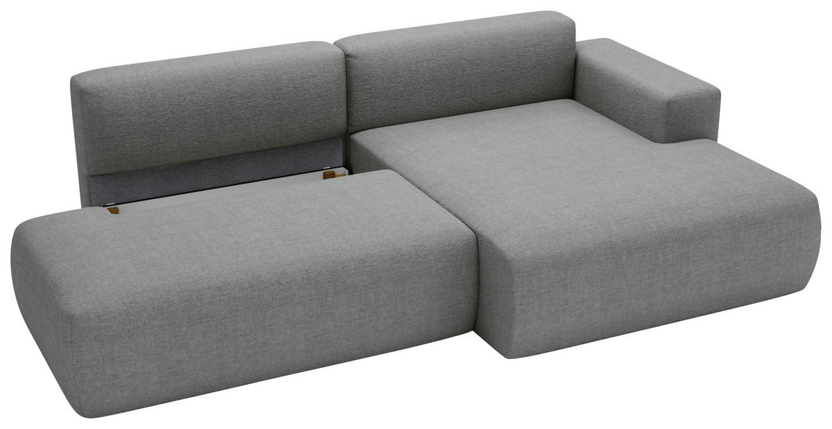 ECKSOFA Chenille Dunkelgrau  - Dunkelgrau/Schwarz, Design, Kunststoff/Textil (284/160cm) - Livetastic
