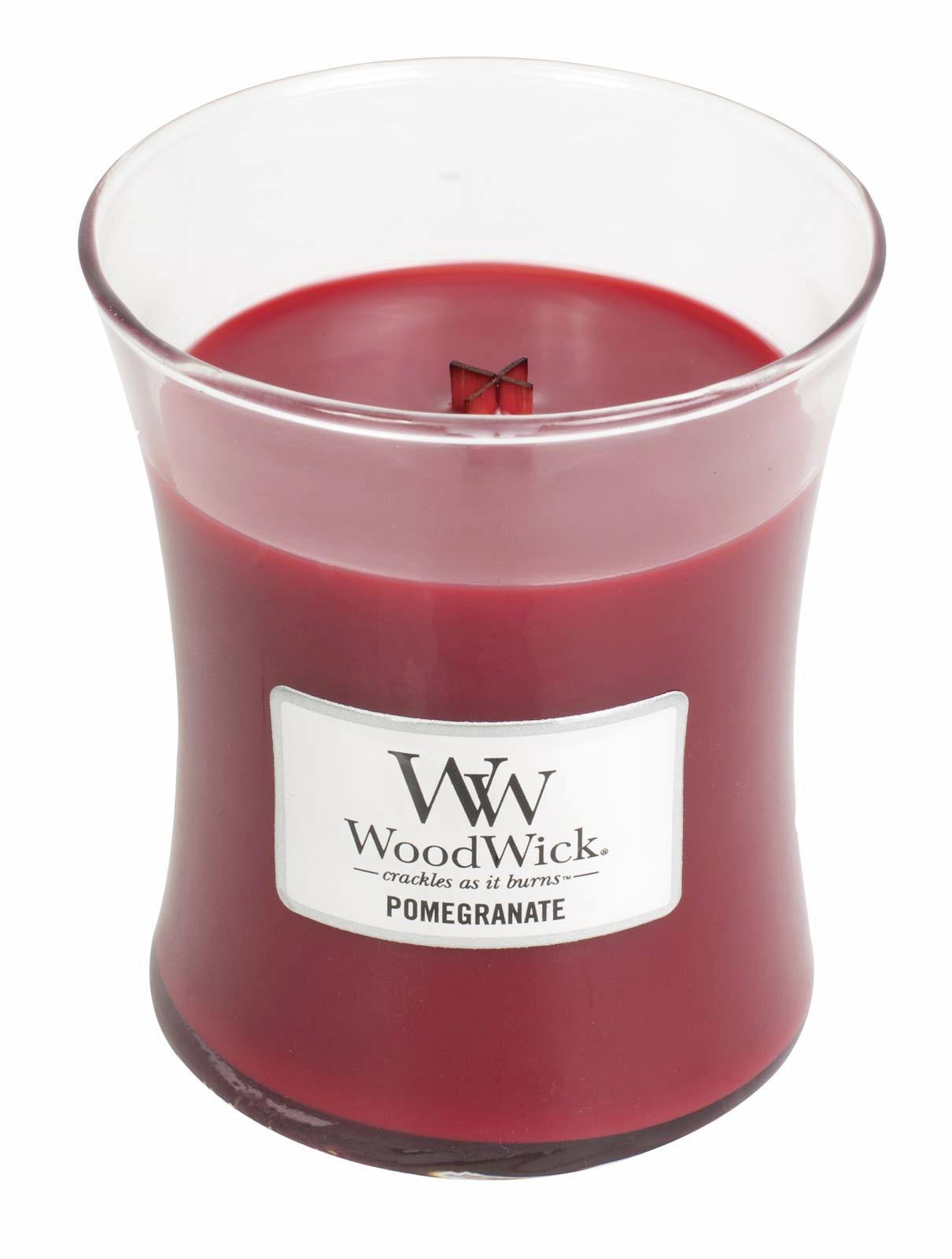 DIŠEČA SVEČA - rdeča, Basics, steklo/les (10/11/10cm) - WoodWick