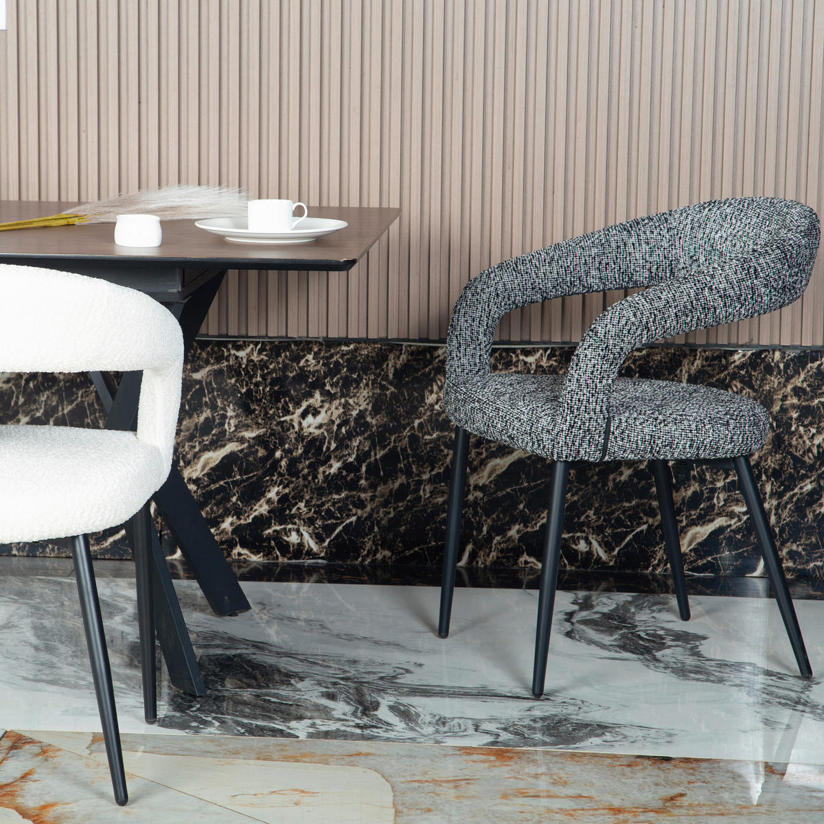 ARMLEHNSTUHL   - Schwarz, MODERN, Textil/Metall (59/79,5/60cm) - MID.YOU