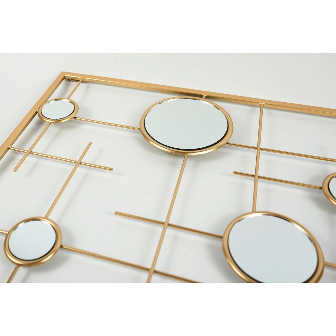 OGLEDALO ZIDNO 56 cm - zlatne boje, Basics, staklo/metal (56cm)