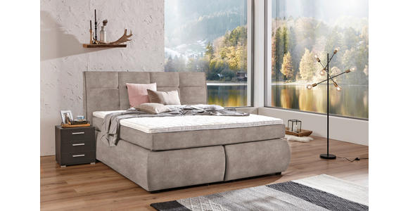 BOXSPRINGBETT 160/200 cm  in Hellbraun  - Wengefarben/Hellbraun, KONVENTIONELL, Holz/Textil (160/200cm) - Xora