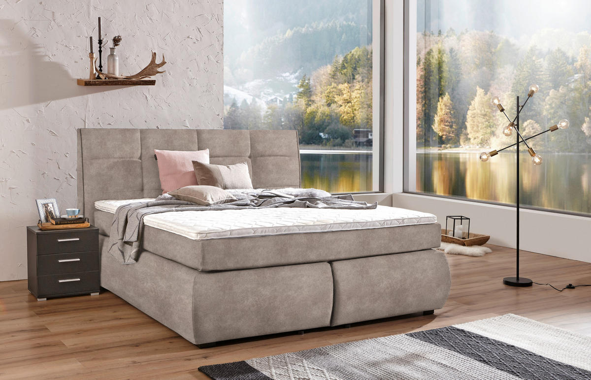 BOXSPRINGBETT 180/200 cm  in Hellbraun  - Wengefarben/Hellbraun, Konventionell, Holz/Textil (180/200cm) - Xora