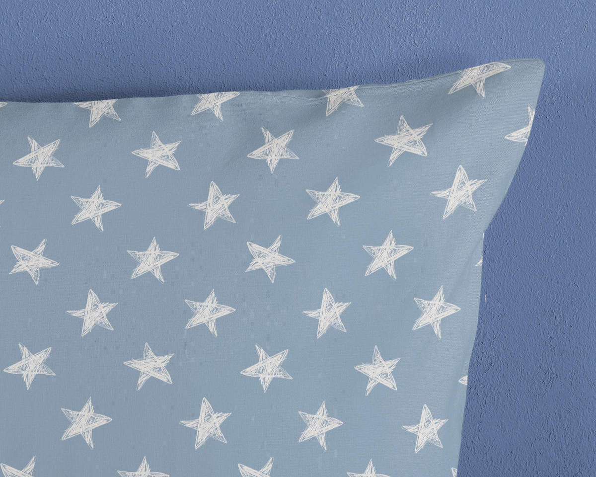 KINDERBETTWÄSCHE 100/135 cm  - Blau/Weiß, Basics, Textil (100/135cm)