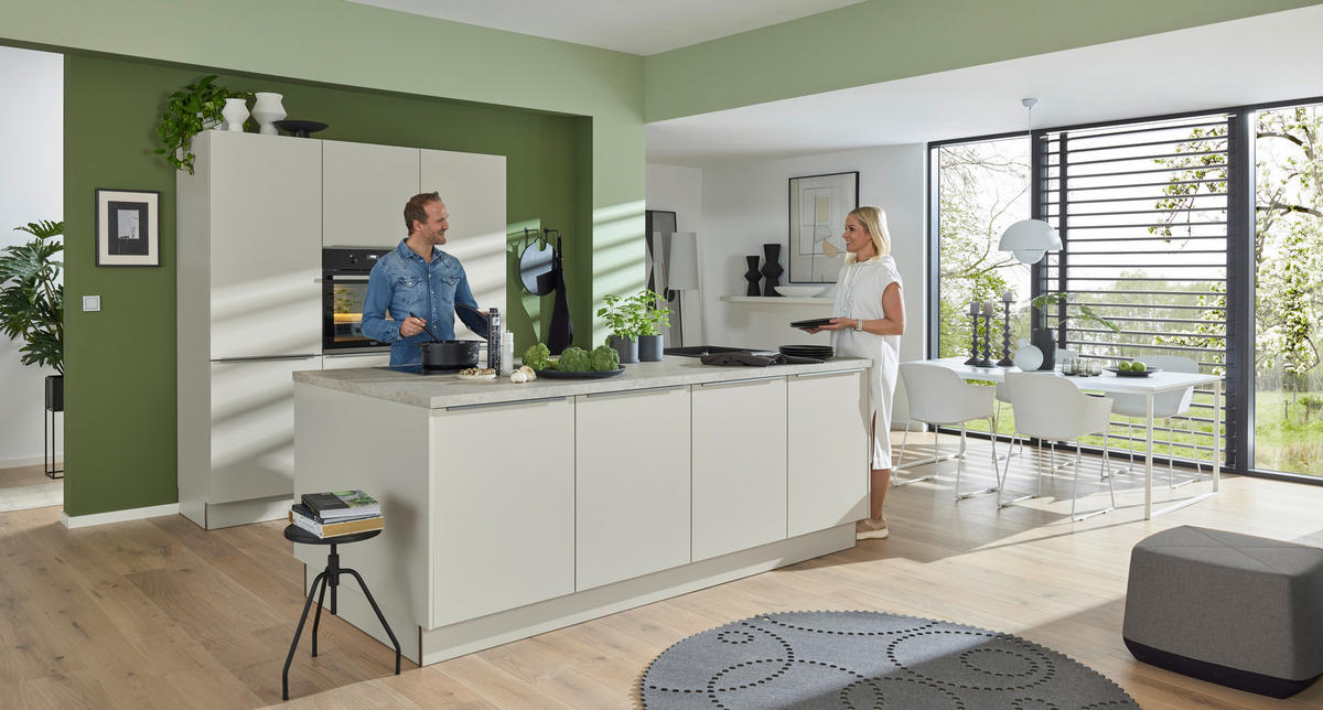 VESTAVNÁ KUCHYŇ - šedá/platinová, Design, kompozitní dřevo - Dieter Knoll
