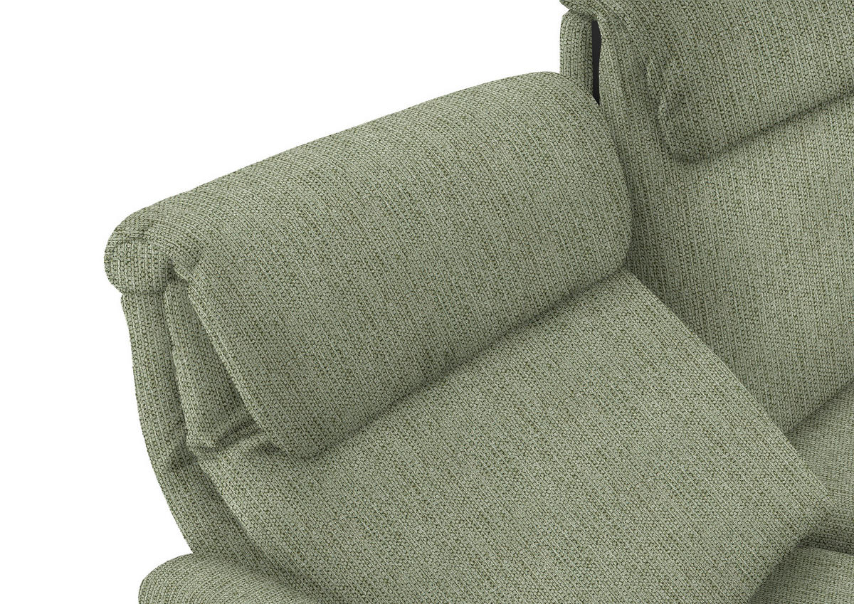 TRAPEZSOFA in Flachgewebe Olivgrün  - Schwarz/Olivgrün, KONVENTIONELL, Textil/Metall (219/107/97cm) - Pure Home Comfort