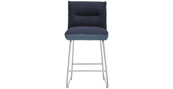 TRESENSTUHL in Blau, Edelstahlfarben, Dunkelblau - Blau/Edelstahlfarben, Design, Textil/Metall (48/92/54cm) - Dieter Knoll