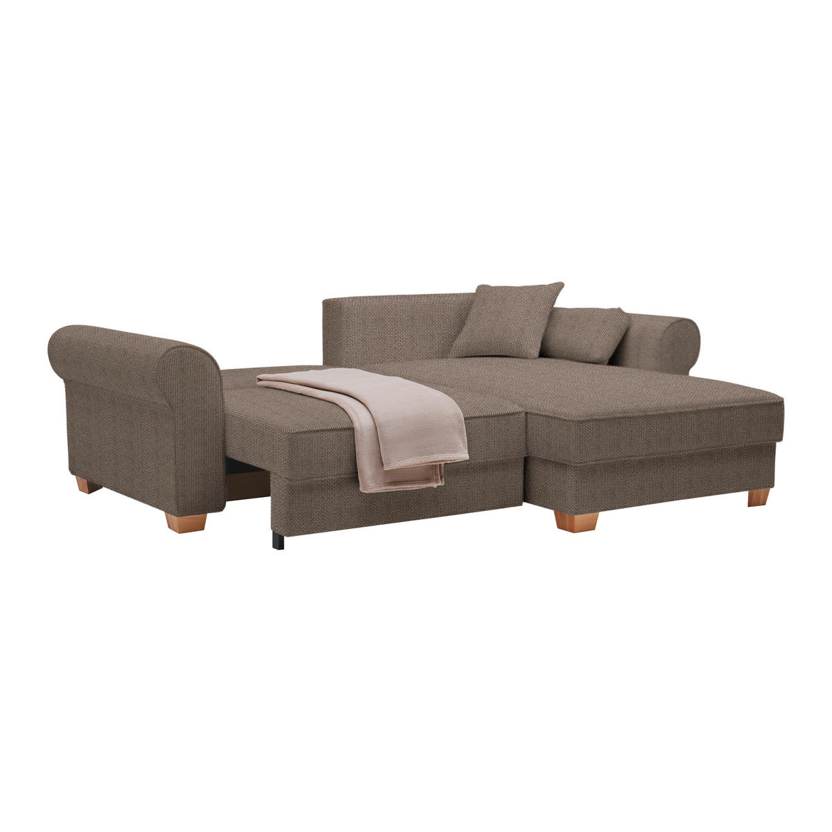 HÖRNSOFFA i brun  - brun, Modern, trämaterial/trä (255/185cm) - MID.YOU