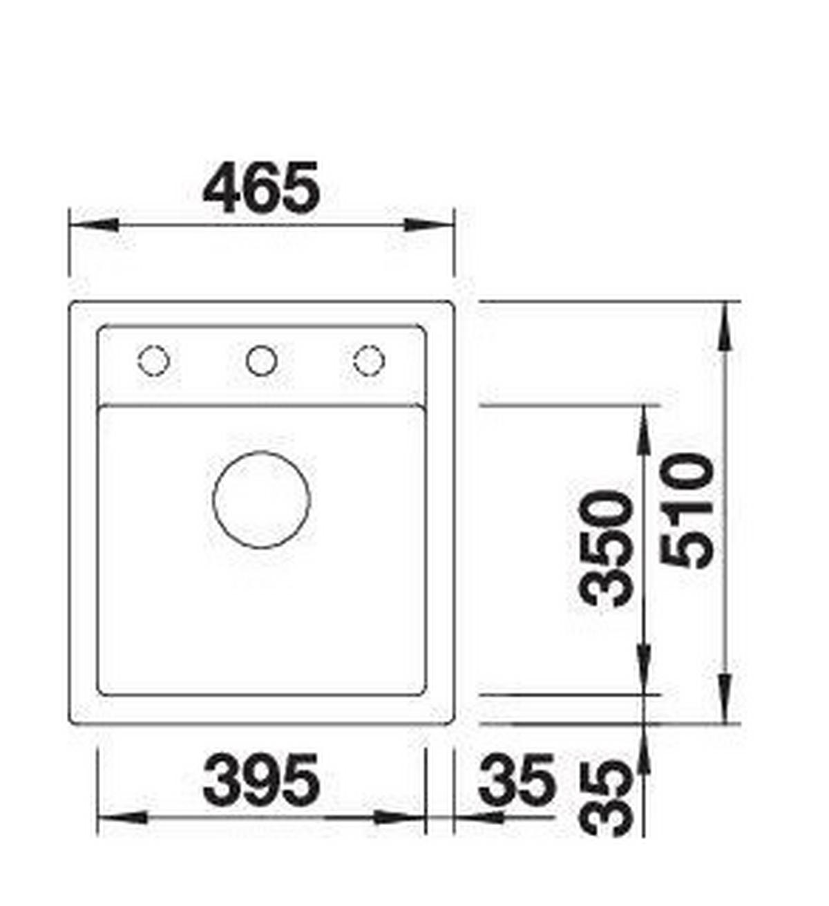 SPÜLE 517165  - Braun, Basics, Stein (46,5/22,7/51cm) - Blanco