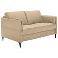 2,5-SITZER Latina in Echtleder Beige   - Beige/Schwarz, Design, Leder/Metall (164/84/99cm) - Dieter Knoll
