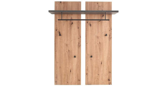 GARDEROBE 5-teilig  in 261/201/38 cm  - Eichefarben/Dunkelgrau, Design, Holzwerkstoff (261/201/38cm) - Voleo