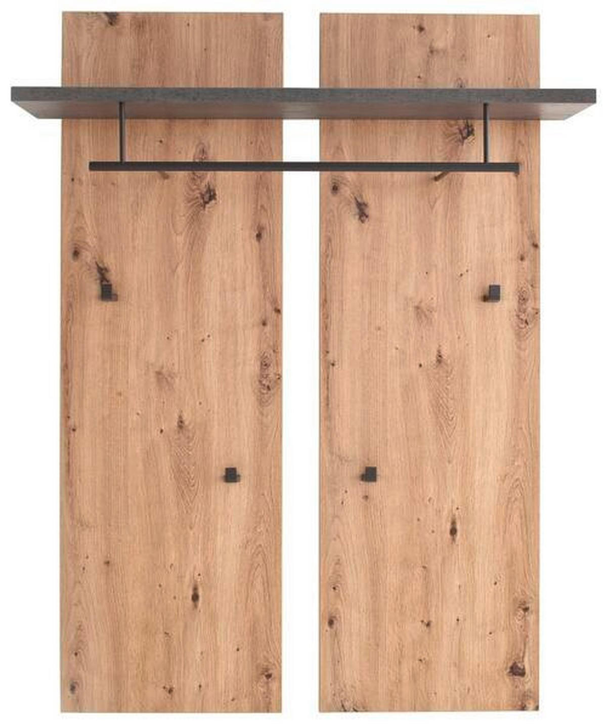 GARDEROBE 5-teilig  in 261/201/38 cm  - Eichefarben/Dunkelgrau, Design, Holzwerkstoff (261/201/38cm) - Voleo
