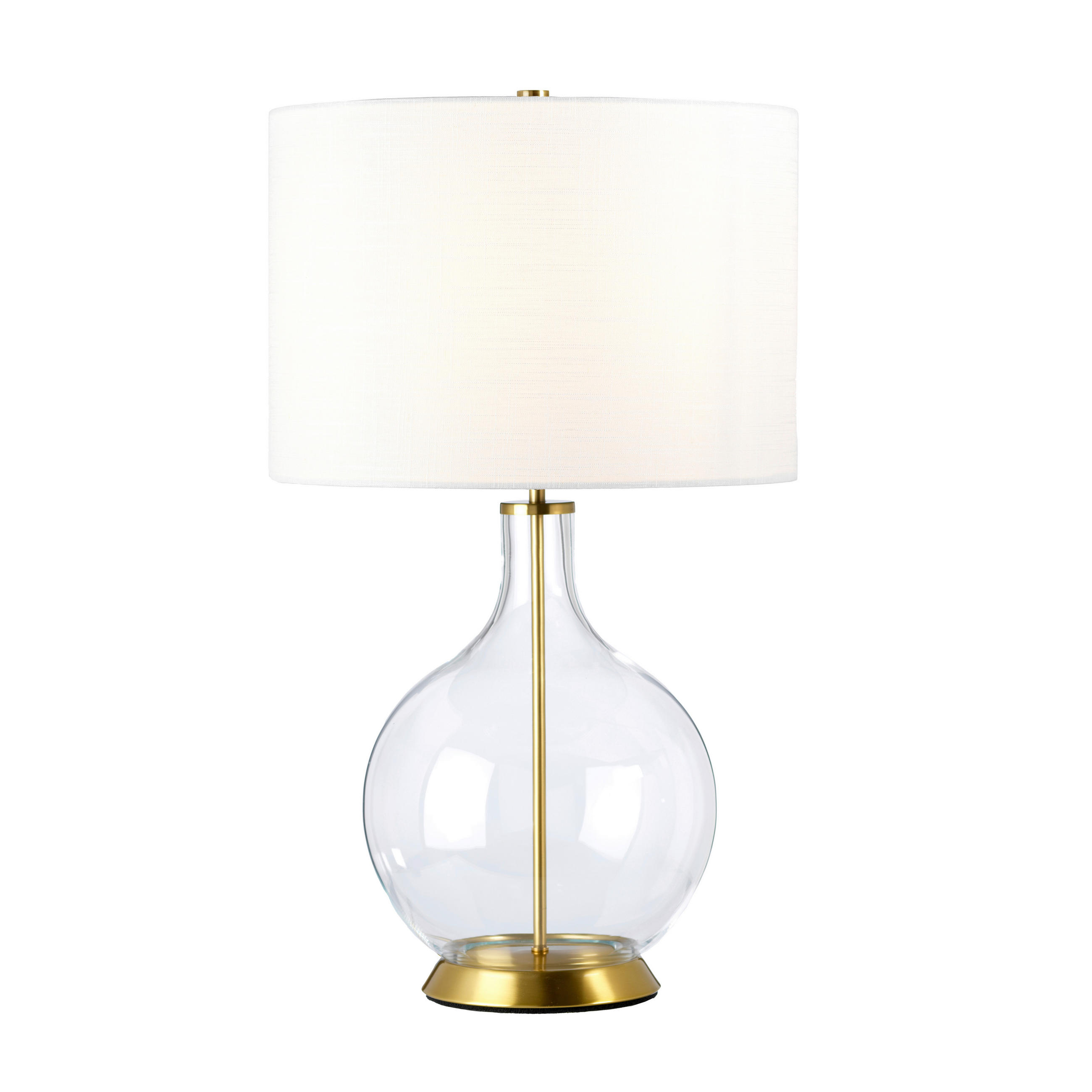 TISCHLEUCHTE 36/67 cm   - Messingfarben, KONVENTIONELL, Glas/Textil (36/67cm) - Elstead Lighting