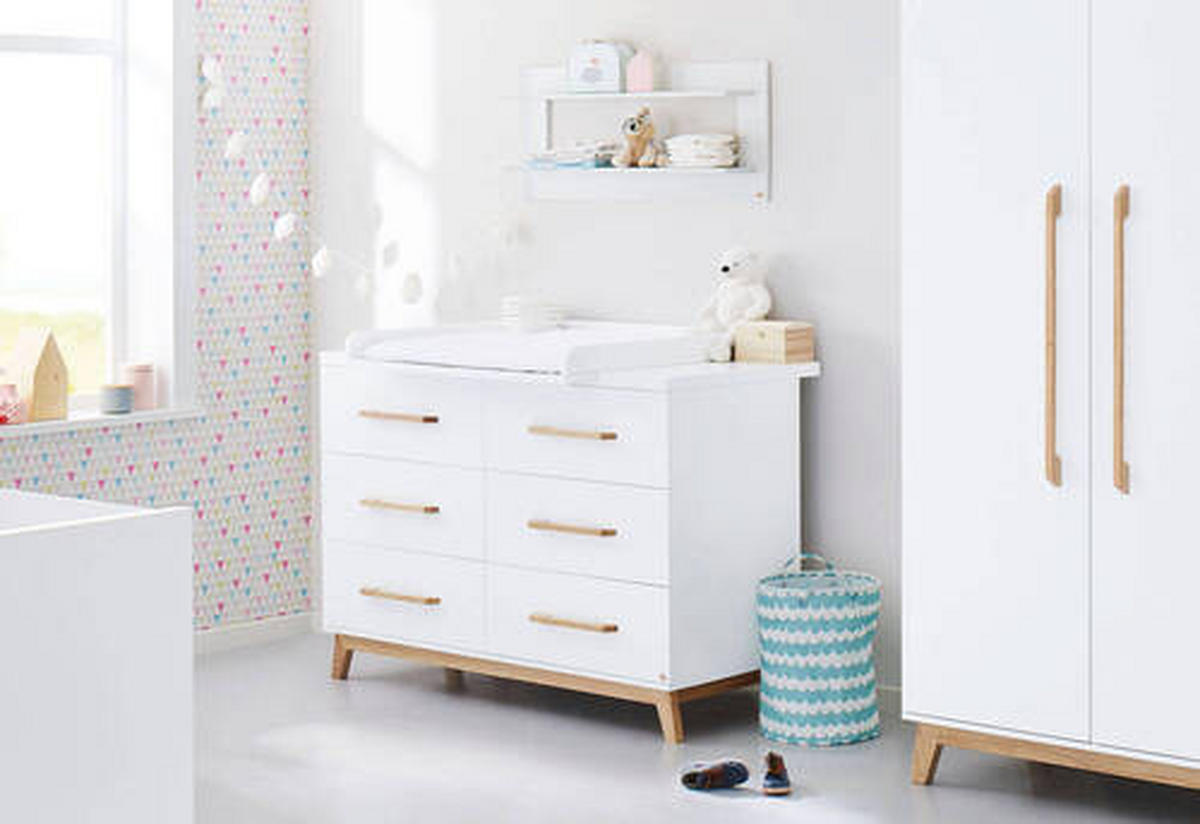 BABYZIMMER PINOLINO RIVA  - Eschefarben/Weiß, Design, Holzwerkstoff - Pinolino