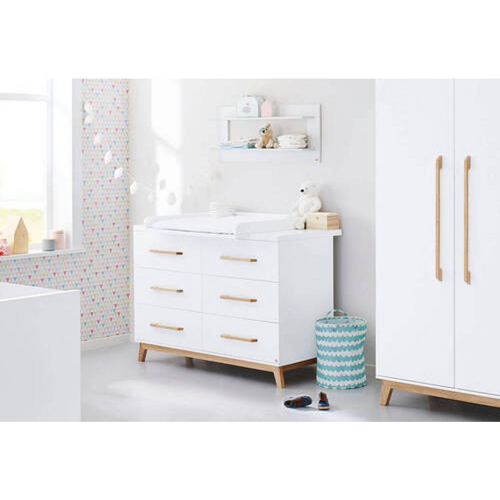 Thumbnail - Pinolino Babyzimmer Pinolino Riva, Weiß, Esche, Holzwerkstoff, 3-teilig, 6 Fächer, 6 Schubladen, in verschiedenen Größen...