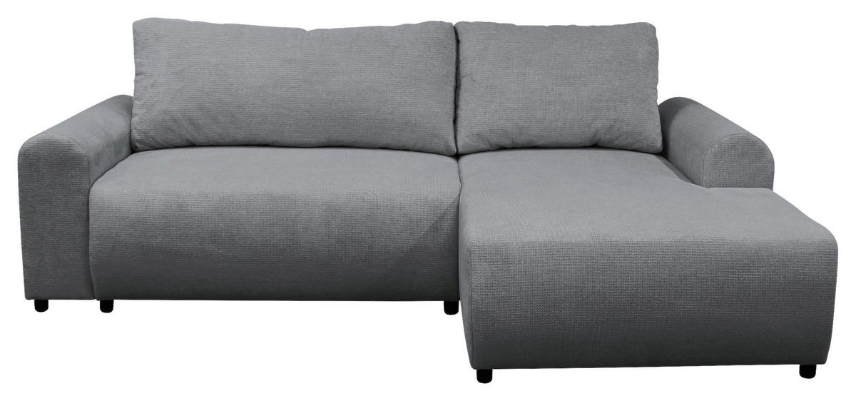 ECKSOFA in Struktur Grau  250/160 cm  - Schwarz/Grau, Design, Kunststoff/Textil (250/160cm) - MID.YOU