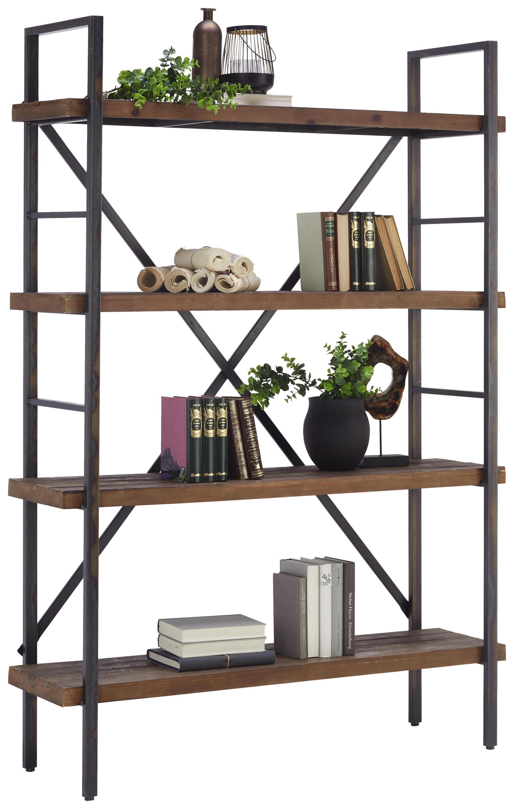 Regal 120/172/35 cm Naturfarben, Schwarz