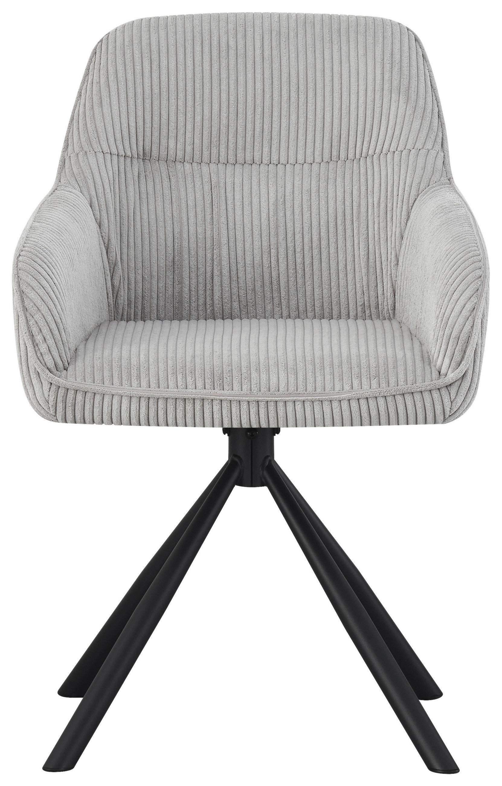 ARMLEHNSTUHL  in Eisen Cord  - Hellgrau/Schwarz, Design, Textil/Metall (56/83/62cm) - Carryhome