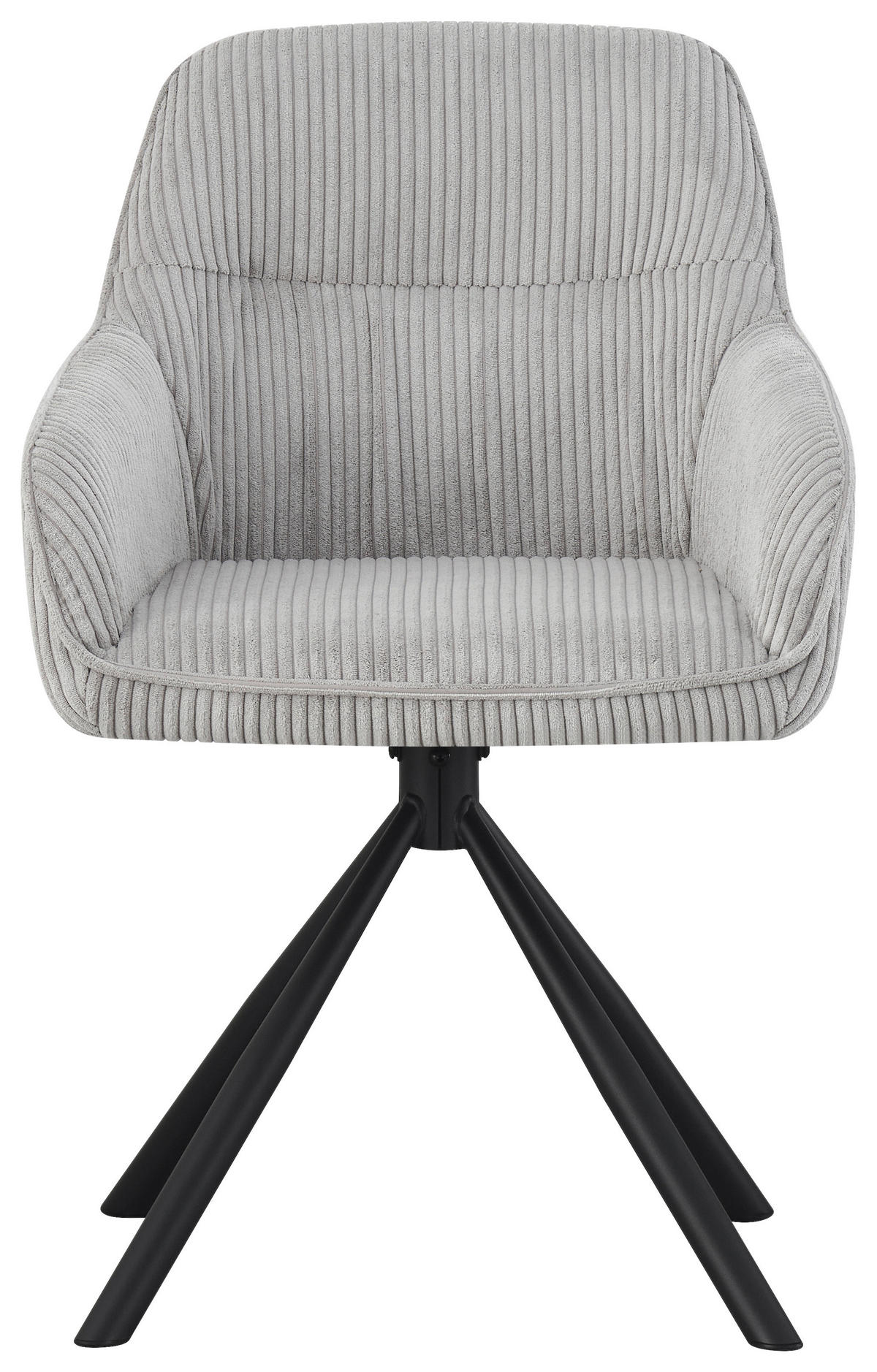 ARMLEHNSTUHL  in Eisen Cord  - Hellgrau/Schwarz, Design, Textil/Metall (56/83/62cm) - Carryhome
