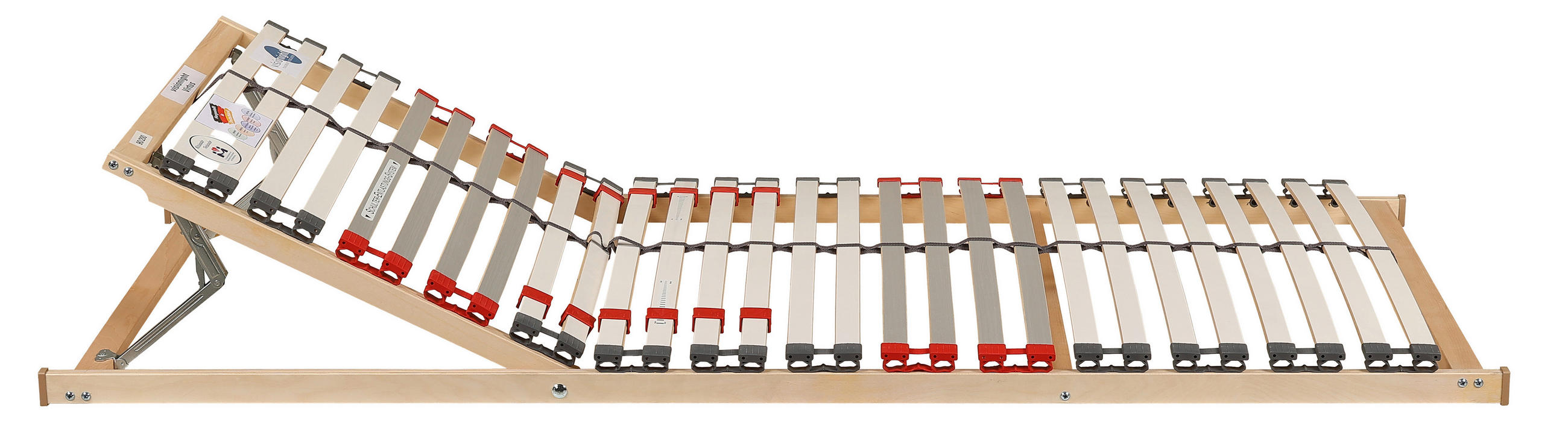 LATTENROSTSET 160/200 cm Kopfteil verstellbar, Birke, Buche  - Naturfarben/Weiß, Basics, Holz/Kunststoff (160/200cm) - Visionight