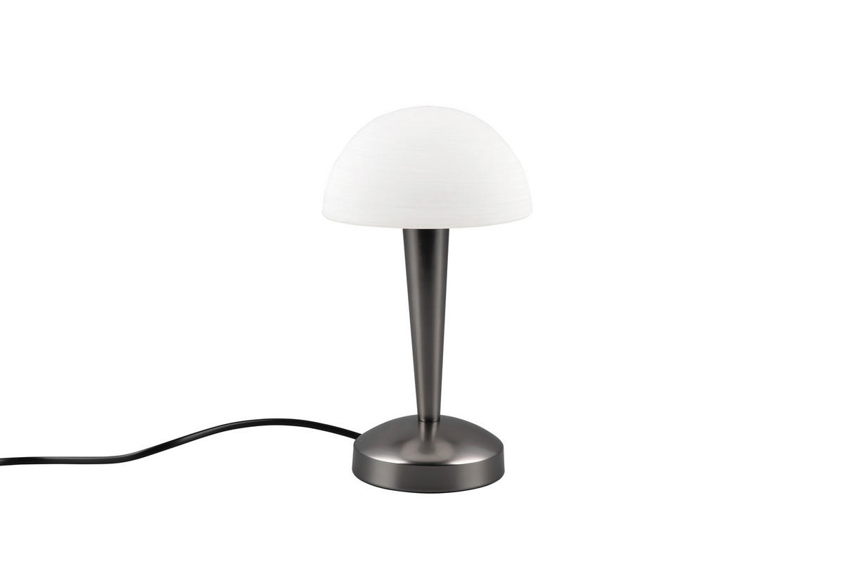 TISCHLEUCHTE CANARIA 15/26,5 cm   - Chromfarben/Schwarz, Basics, Glas/Metall (15/26,5cm)
