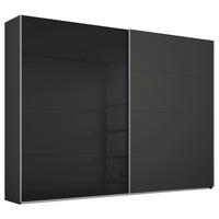 SCHWEBETÜRENSCHRANK 271/223/68 cm,  in Graphitfarben, 2 Tür(en)  - Alufarben/Graphitfarben, Design, Glas/Holzwerkstoff (271/223/68cm) - Xora
