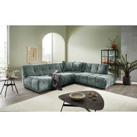 ECKSOFA ITALIA Türkis Chenille  - Türkis/Schwarz, MODERN, Kunststoff/Textil (284/250cm) - Livetastic