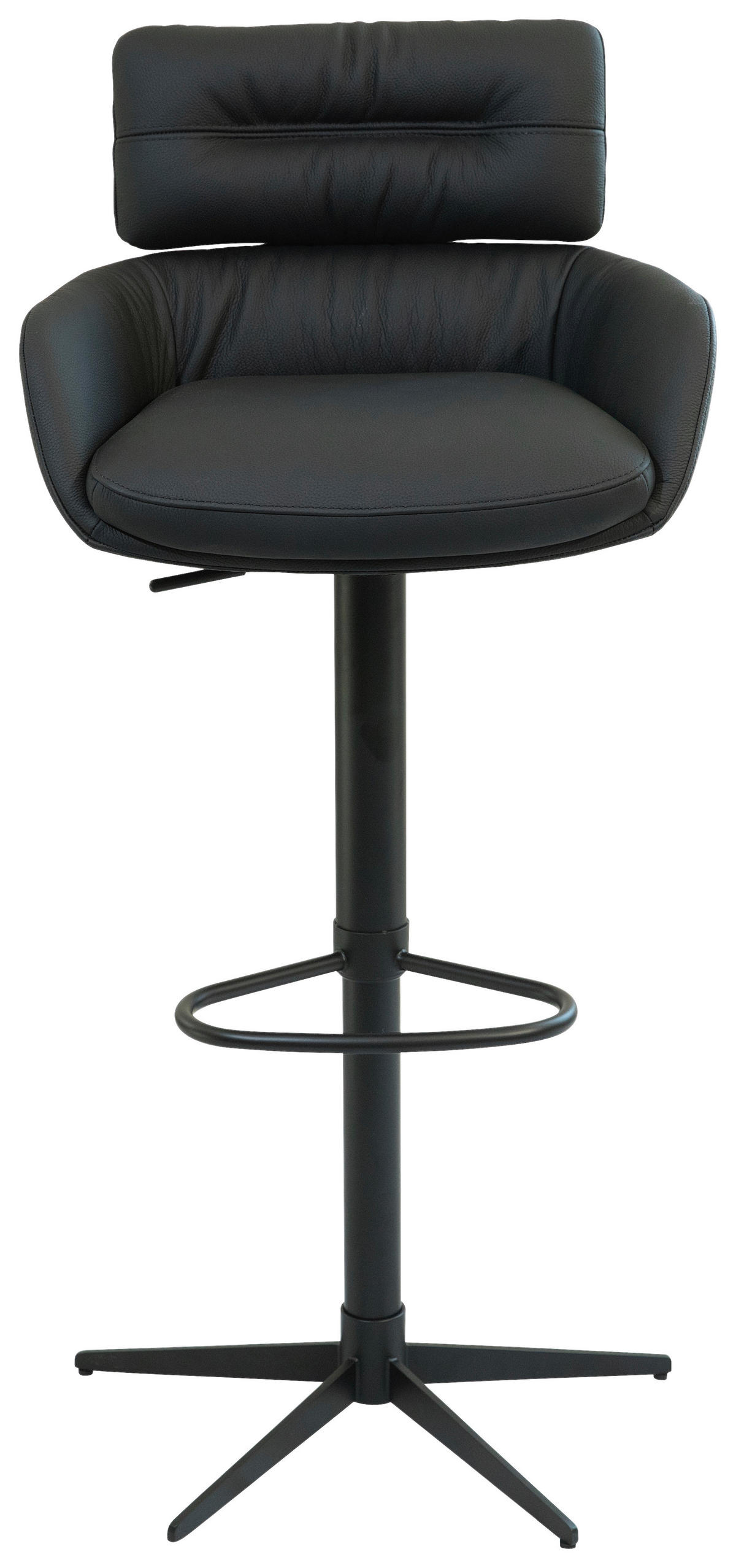 BARPALL i svart  - svart, Design, metall/läder (54/105/53cm) - Dieter Knoll