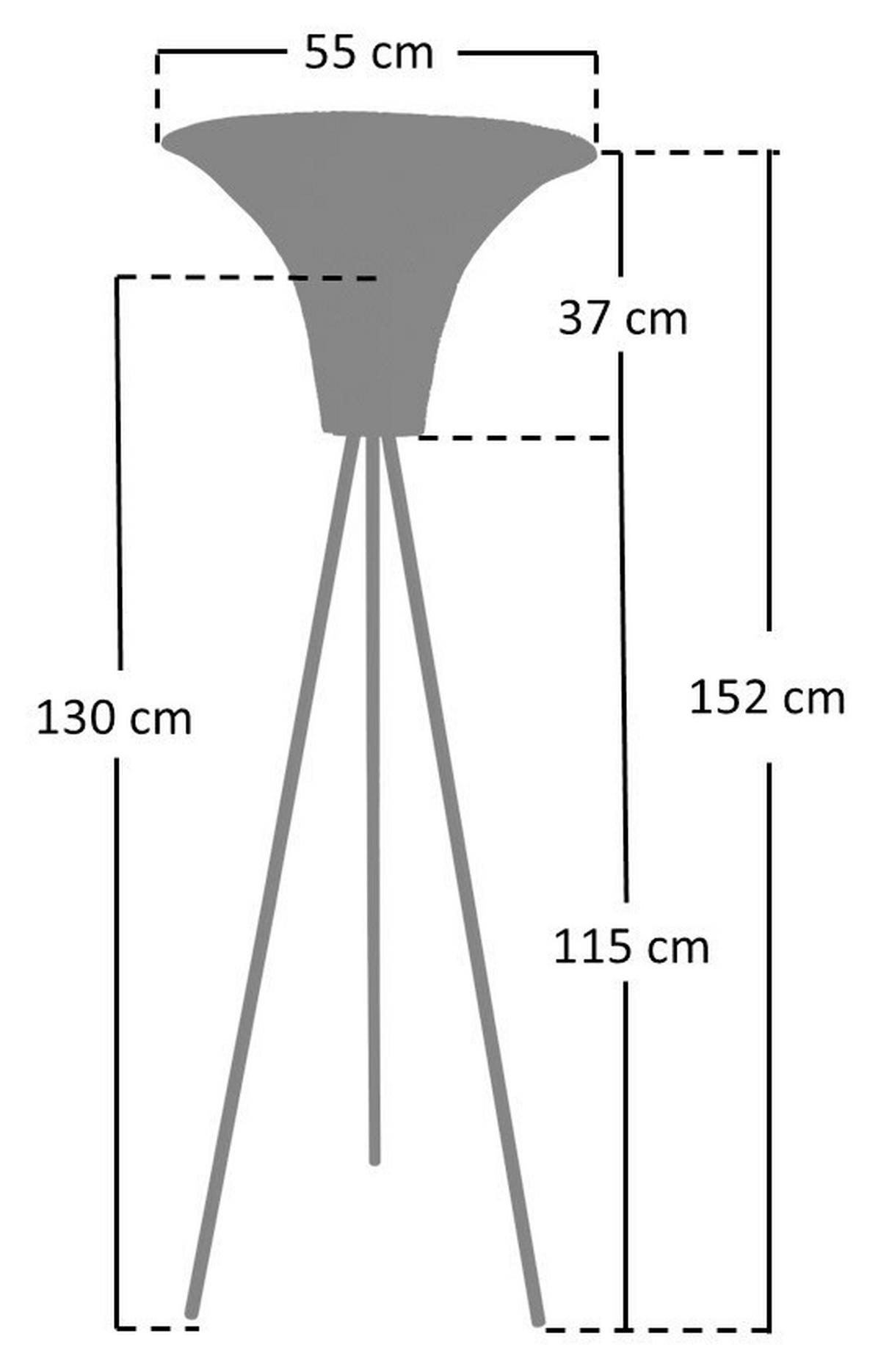 STEHLEUCHTE  55/150/55 cm   - Messingfarben/Naturfarben, Design, Holz/Metall (55/150/55cm) - P & B