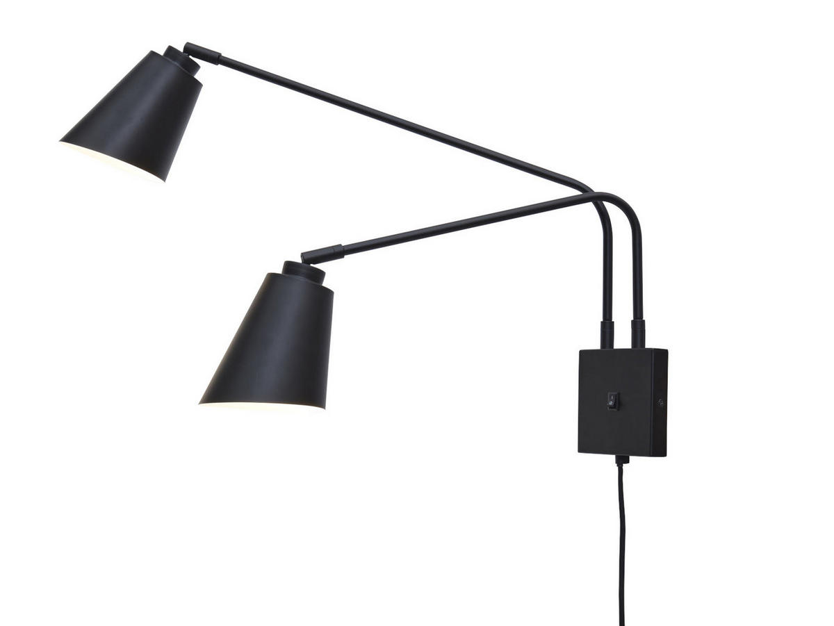 WANDLEUCHTE Bremen 12/12/2,5 cm   - Schwarz, Basics, Metall (12/12/2,5cm) - It's about Romi