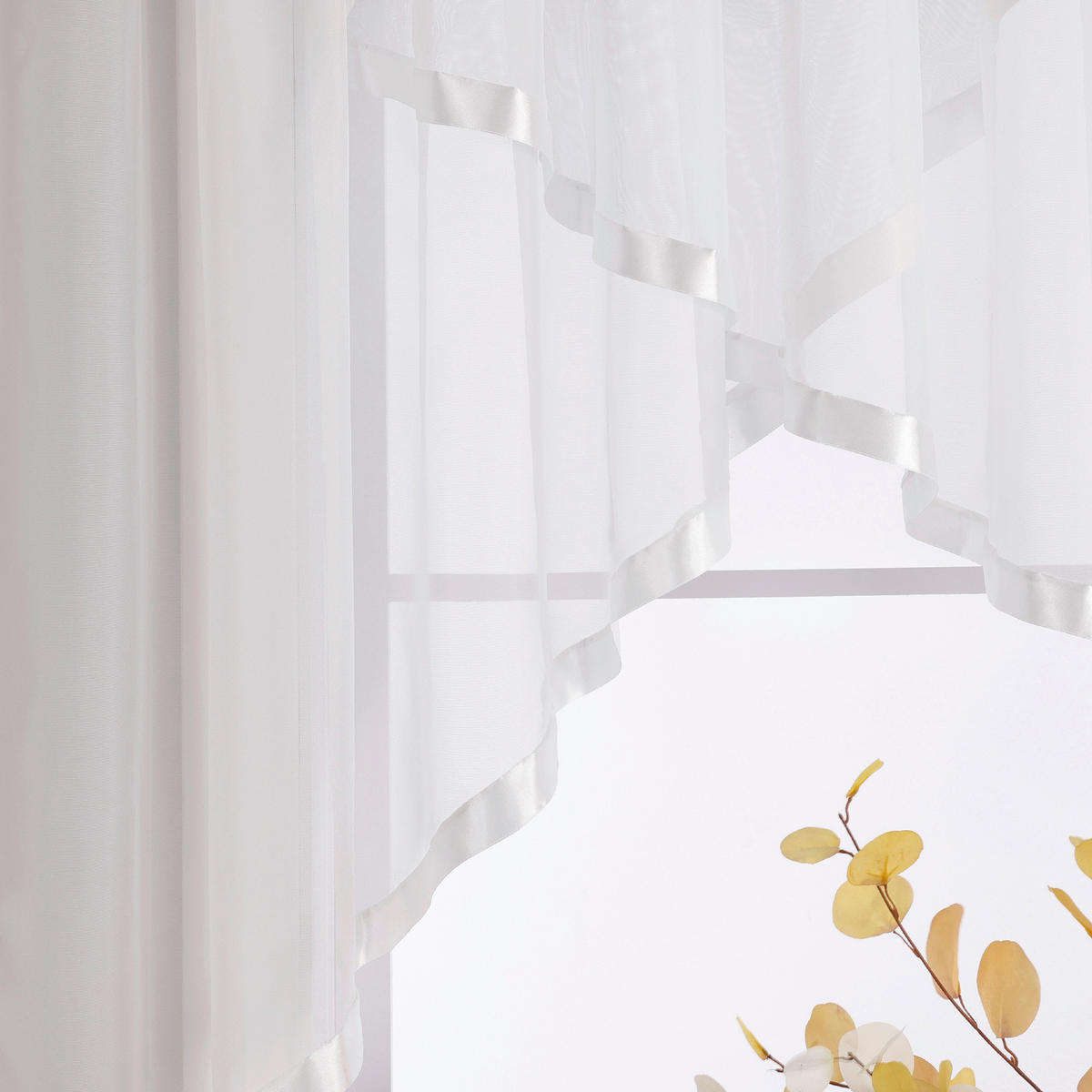 KURZGARDINE   300/120 cm   - Weiß, Basics, Textil (300/120cm) - Joyswahl