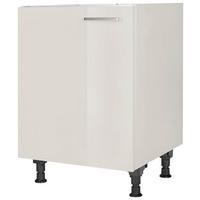 SPÜLENUNTERSCHRANK 60/87/56 cm  in Hellgrau  - Edelstahlfarben/Hellgrau, MODERN, Holzwerkstoff/Metall (60/87/56cm) - Nobilia