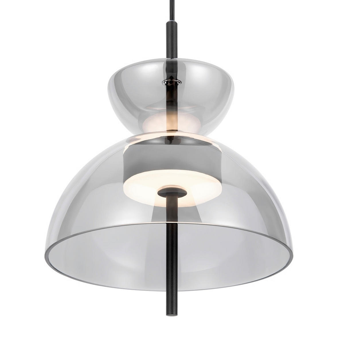 PENDELLEUCHTE 25/58 cm  - Schwarz, Trend, Glas/Metall (25/58cm) - MAYTONI