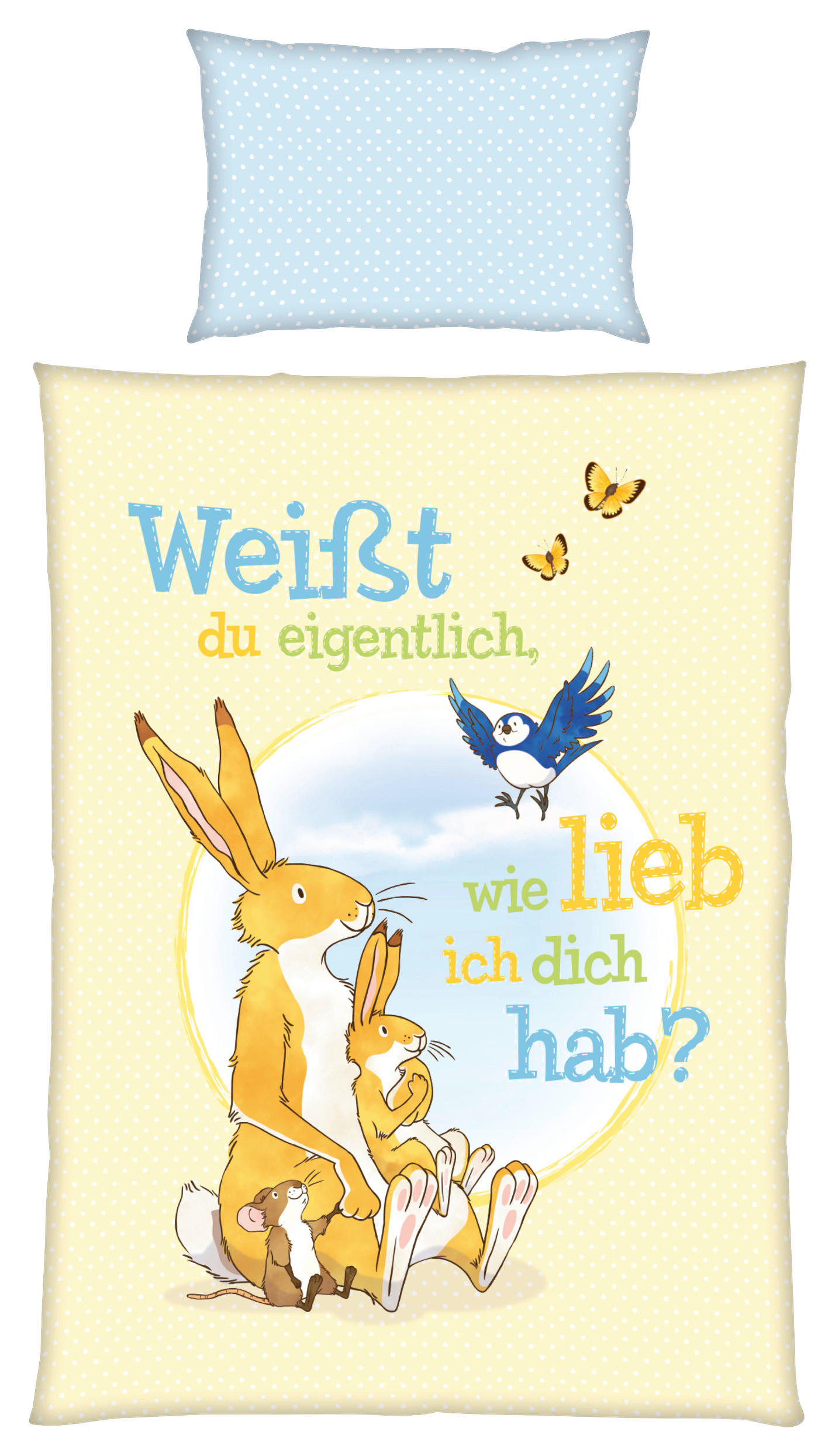 BABYBETTWÄSCHESET Renforcé 100/135 cm  - Blau/Gelb, Konventionell, Textil (100/135cm)