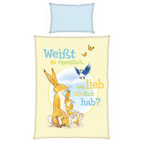 BABYBETTWÄSCHESET Renforcé 100/135 cm  - Blau/Gelb, Konventionell, Textil (100/135cm)