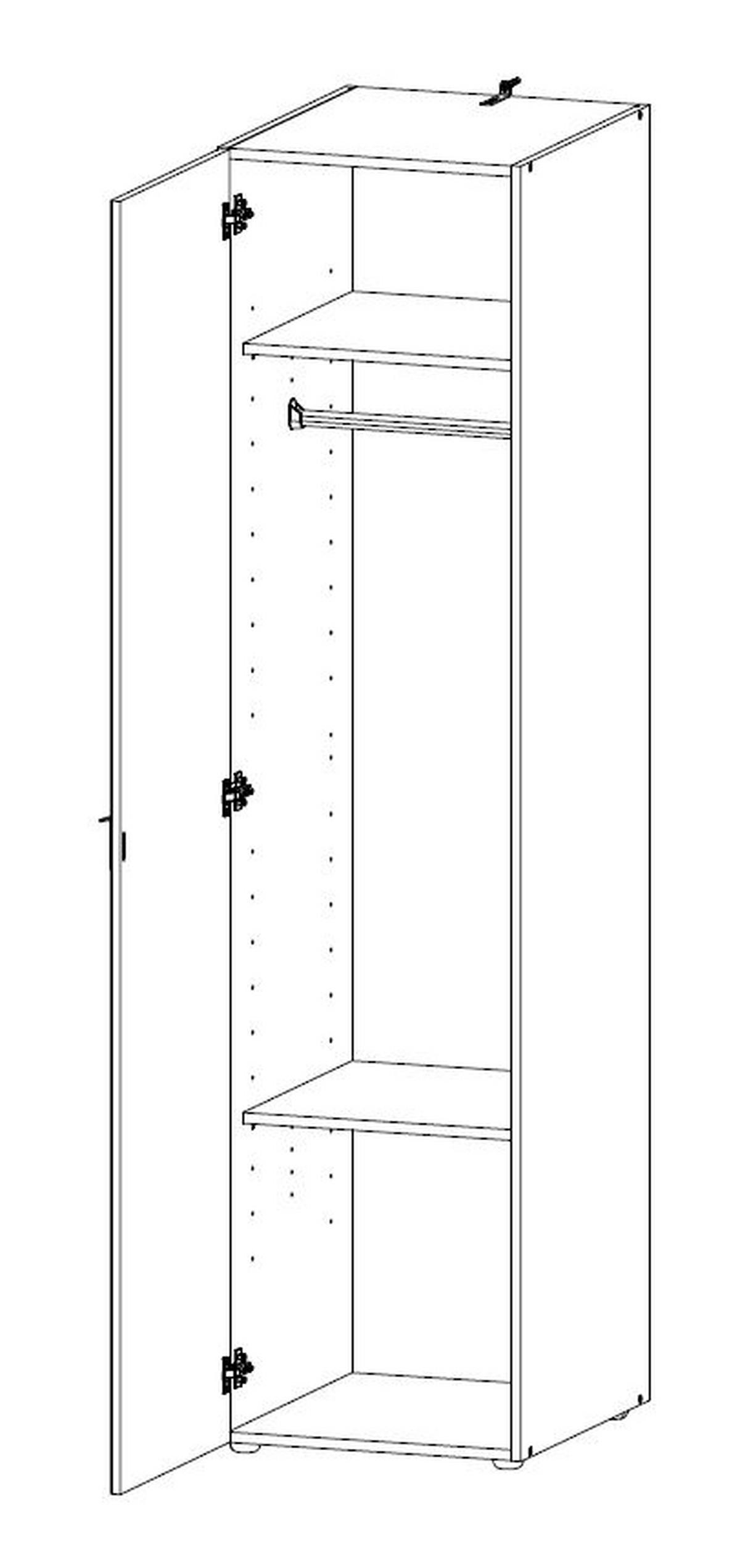 VEČNAMENSKA OMARA, barve hrasta - barve hrasta, Basics, leseni material (45/185/54cm) - Xora