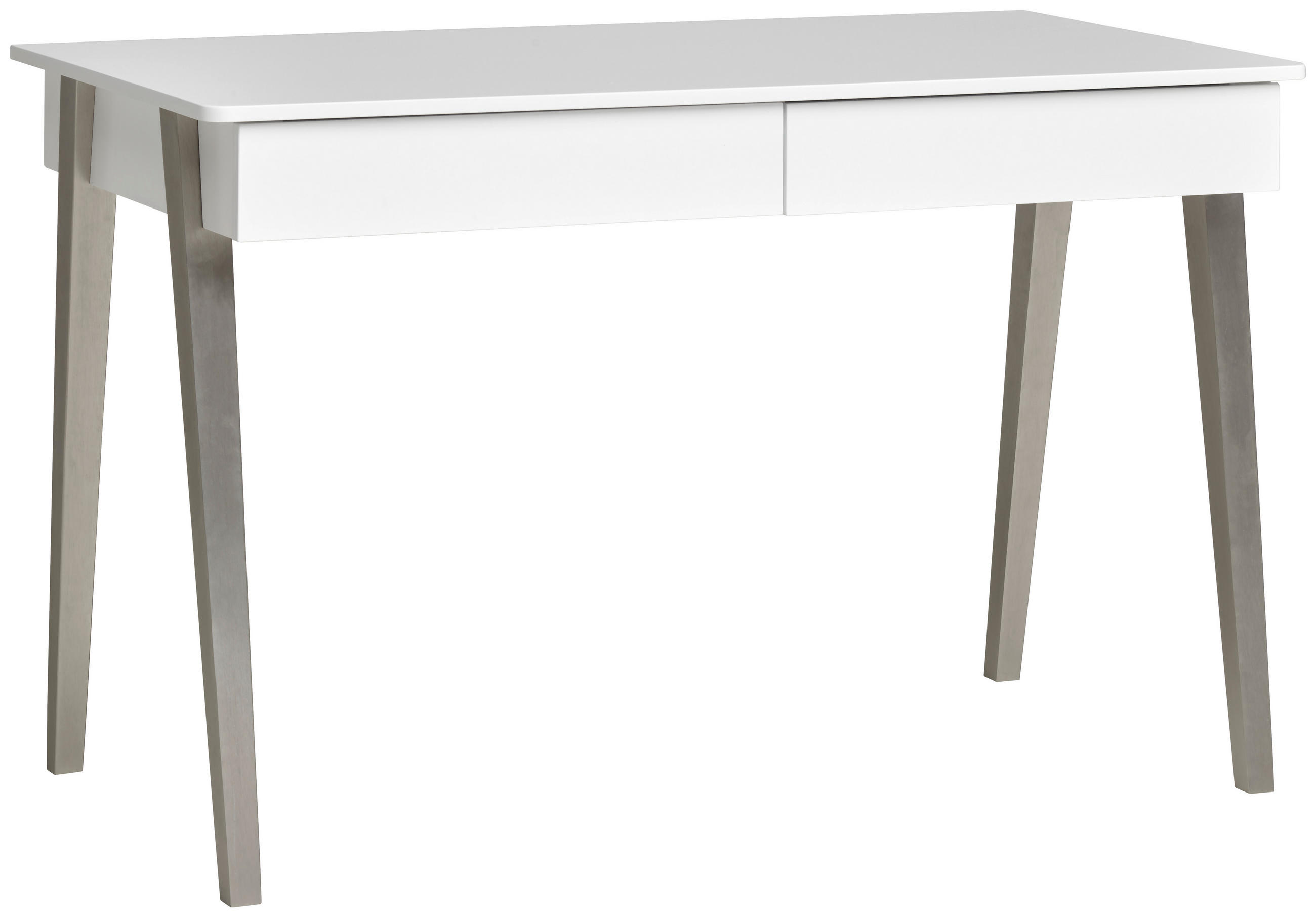 SCHREIBTISCH 120/60/76 cm  in Weiß, Nickelfarben  - Weiß/Nickelfarben, MODERN, Holzwerkstoff/Metall (120/60/76cm) - MID.YOU