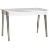 SCHREIBTISCH 120/60/76 cm  in Weiß, Nickelfarben  - Weiß/Nickelfarben, MODERN, Holzwerkstoff/Metall (120/60/76cm) - MID.YOU