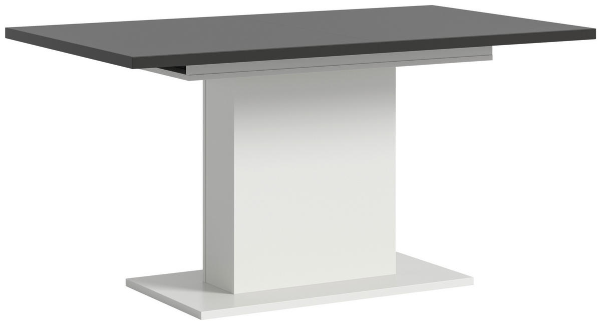 AUSZIEHTISCH Grau rechteckig  ausziehbar  - Weiß/Grau, KONVENTIONELL, Holzwerkstoff (150-190/76/90cm)