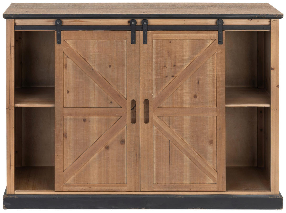 HIGHBOARD  in 120/86/40 cm  - Schwarz/Naturfarben, LIFESTYLE, Holz/Holzwerkstoff (120/86/40cm) - Livetastic