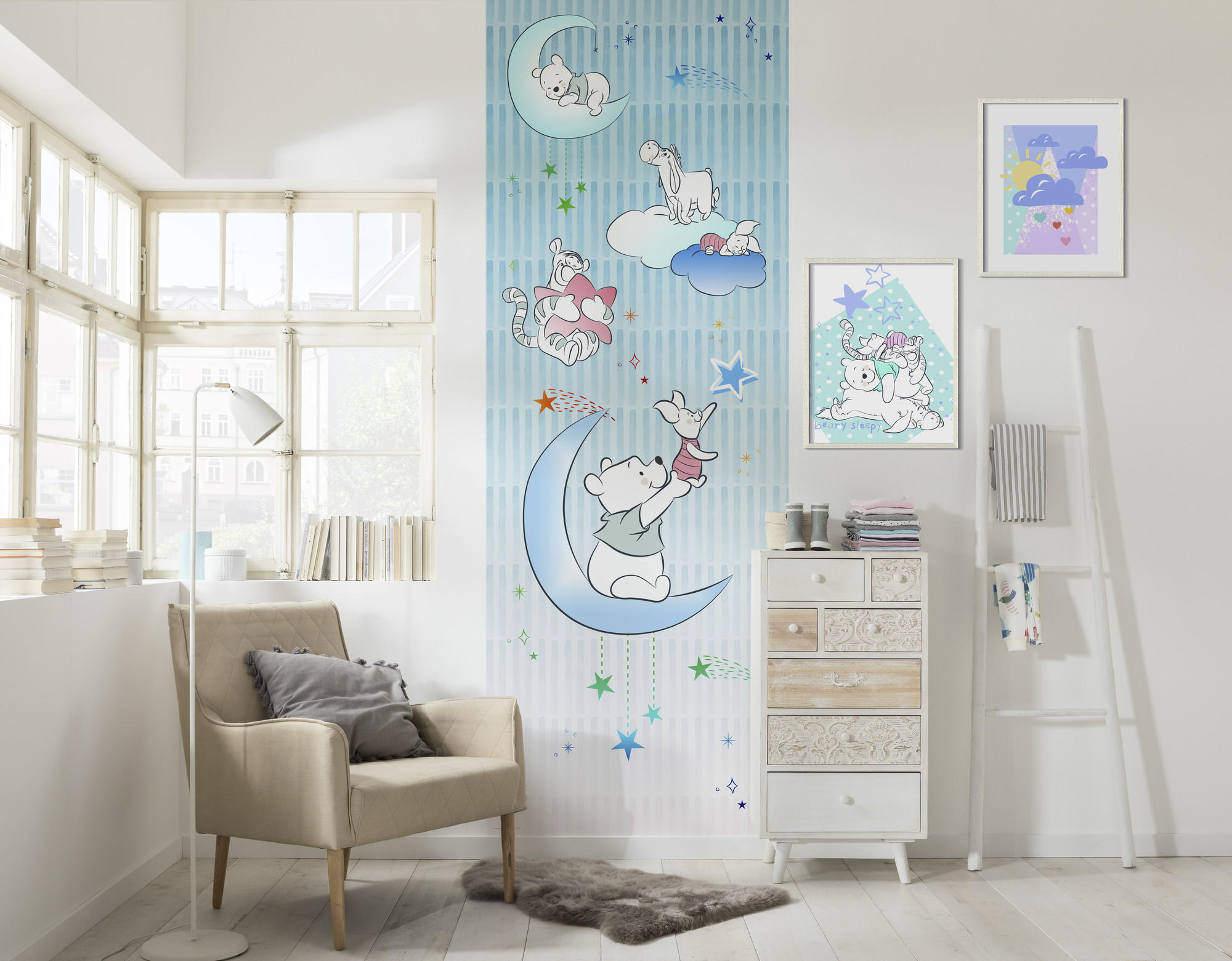 FOTOTAPETE  - Blau/Weiß, Trend, Textil (100/280cm) - Xora