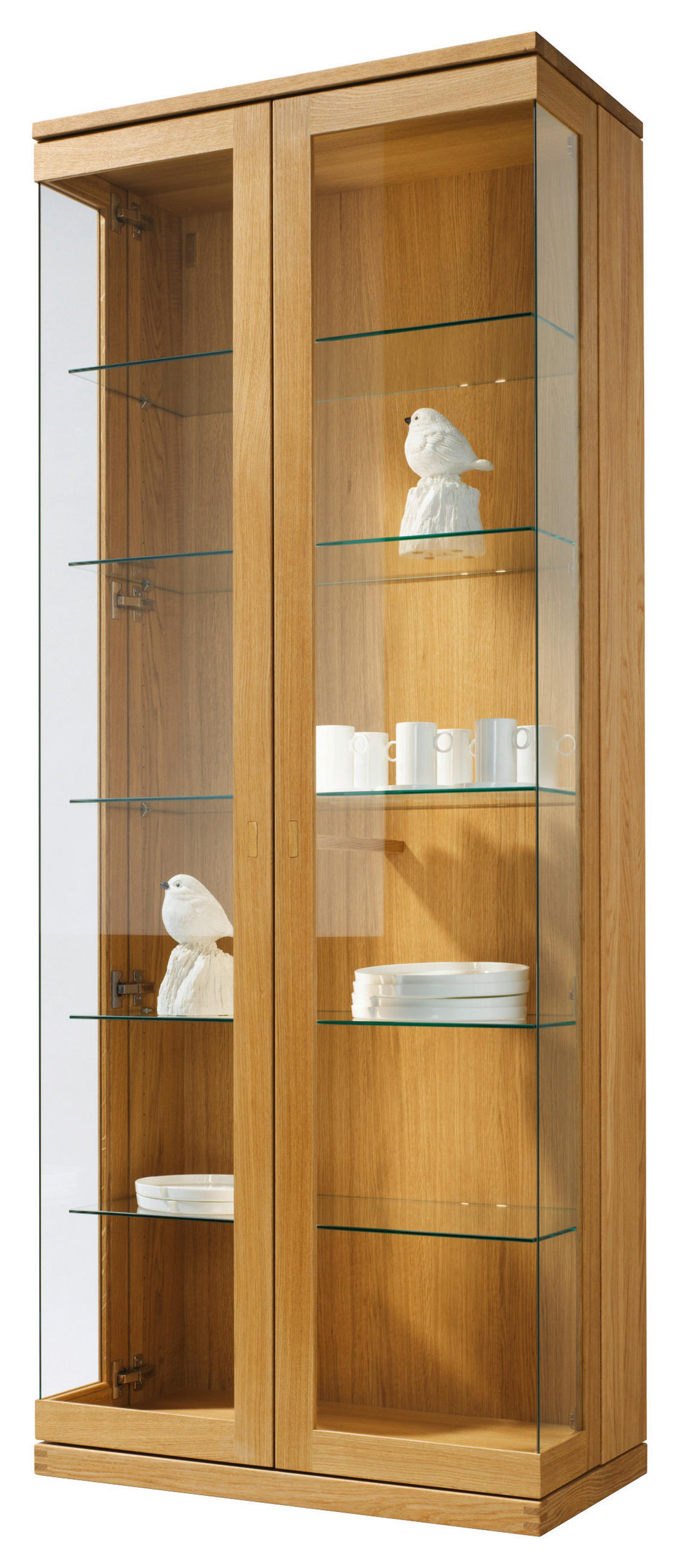 VITRINE  in massiv Eiche Eichefarben - Eichefarben, Design, Glas/Holz (80/199,5/41,9cm) - Team 7