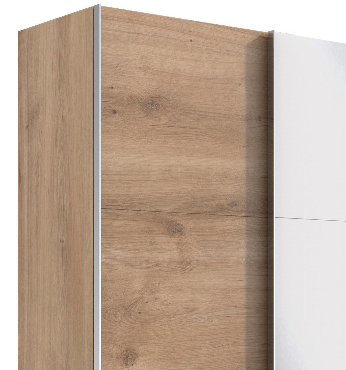 SCHWEBETÜRENSCHRANK  in Eichefarben  - Chromfarben/Eichefarben, Basics, Glas/Holzwerkstoff (350/216/65cm) - MID.YOU