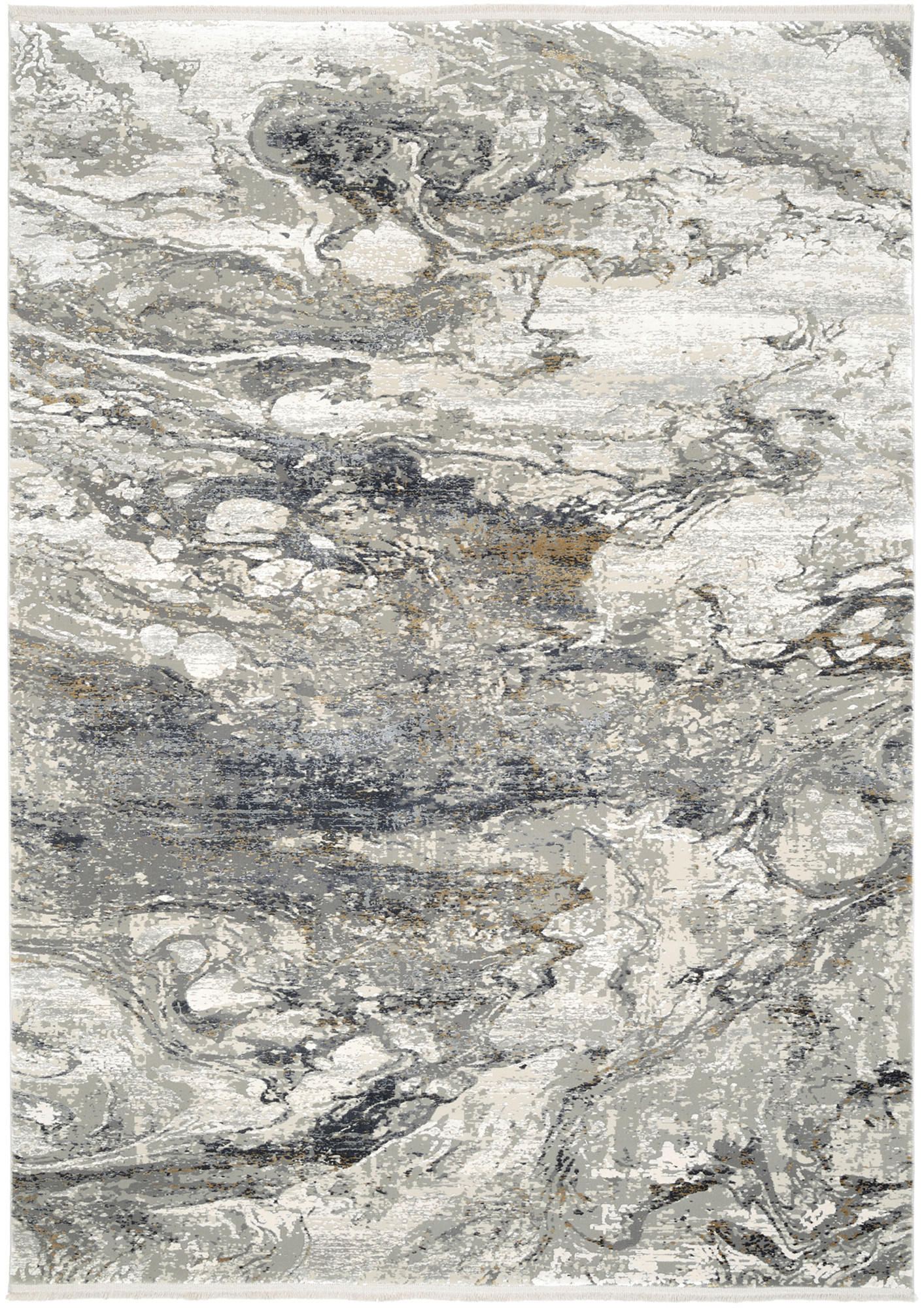 Dieter Knoll Webteppich Lille Grau, Gold 160x230 cm
