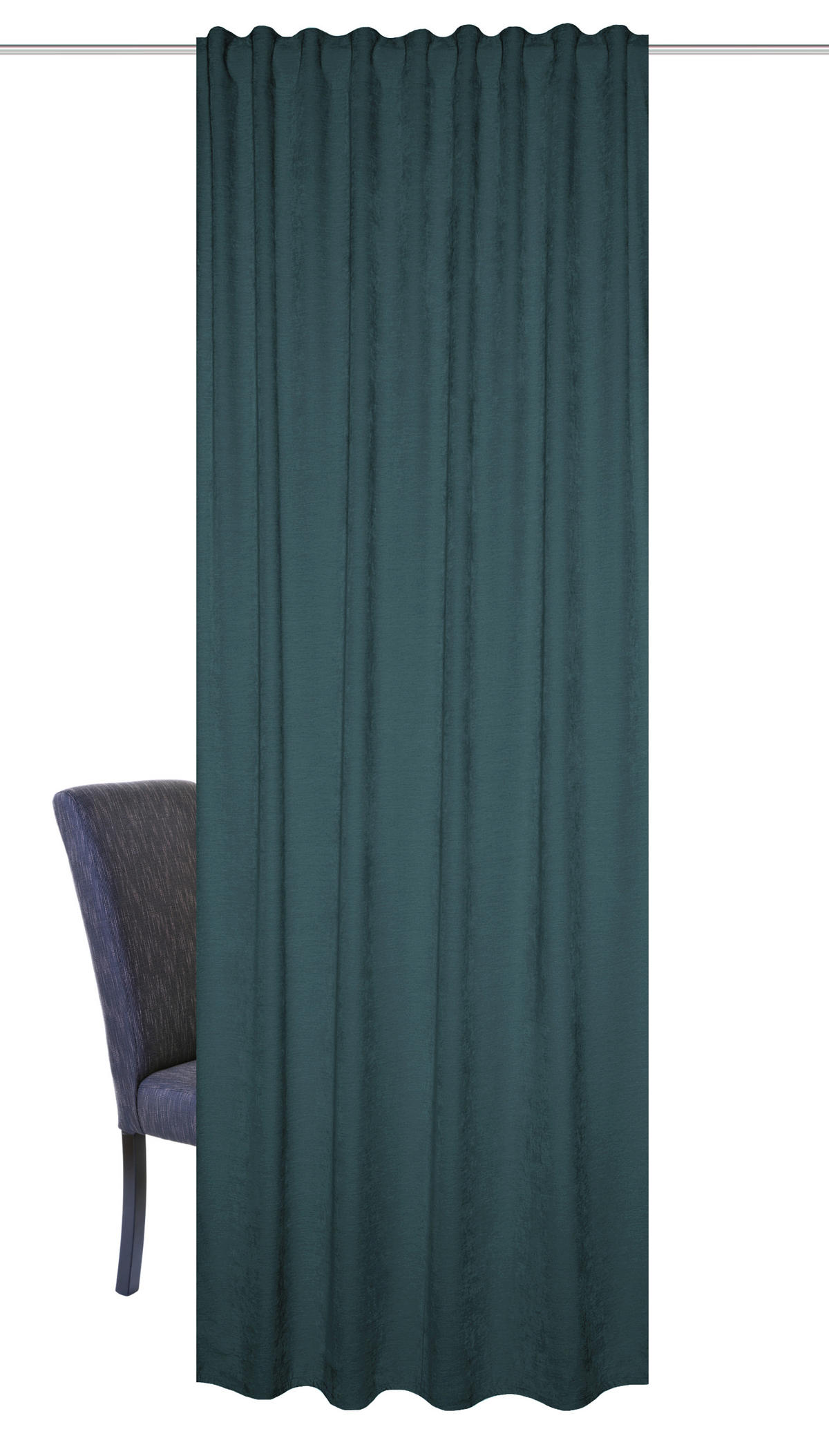 FERTIGVORHANG blickdicht  - Petrol, Basics, Textil (135/160cm) - Schmidt W. Gmbh