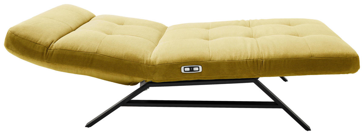 RELAXLIEGE in Feincord Hellgrün  - Schwarz/Hellgrün, Design, Textil/Metall (120/54-113/158-198cm) - Pure Home Lifestyle