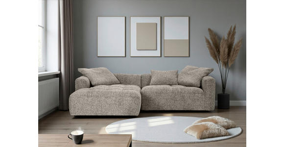 ECKSOFA Braun  inkl. Zierkissen, Rückenkissen, Rücken echt  - Schwarz/Braun, KONVENTIONELL, Kunststoff/Textil (170/276cm) - Carryhome