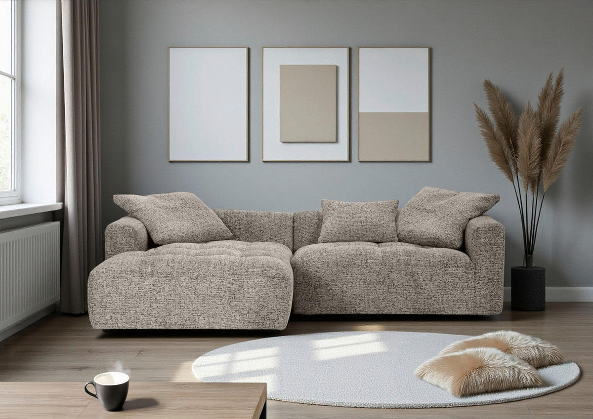 ECKSOFA Braun  - Schwarz/Braun, KONVENTIONELL, Kunststoff/Textil (170/276cm) - Carryhome