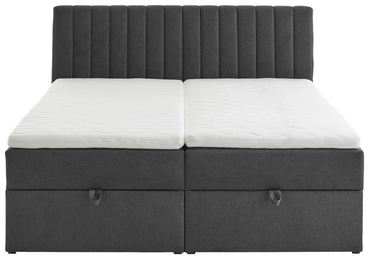 BOXBETT 160/200 cm  in Grau  - Grau, MODERN, Kunststoff/Textil (160/200cm) - MID.YOU
