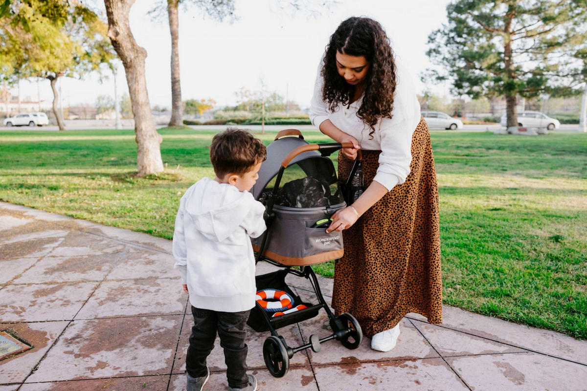 HUNDEBUGGY P2 Pet Stroller  - Schwarz/Grau, Basics, Textil/Metall (68/44/100cm) - WONDERFOLD