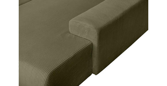 WOHNLANDSCHAFT  in Cord Olivgrün  - Schwarz/Olivgrün, KONVENTIONELL, Textil/Metall (191/351/191cm) - Carryhome
